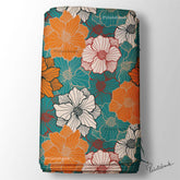 Till Green Big Floral Digital Printed Fabric Online Market